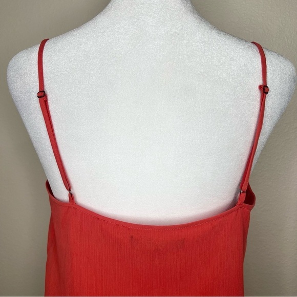 Banana Republic Pink Red Coral Sleeveless Macrame Embellished Cami Tank Top Sz S - Picture 7 of 11
